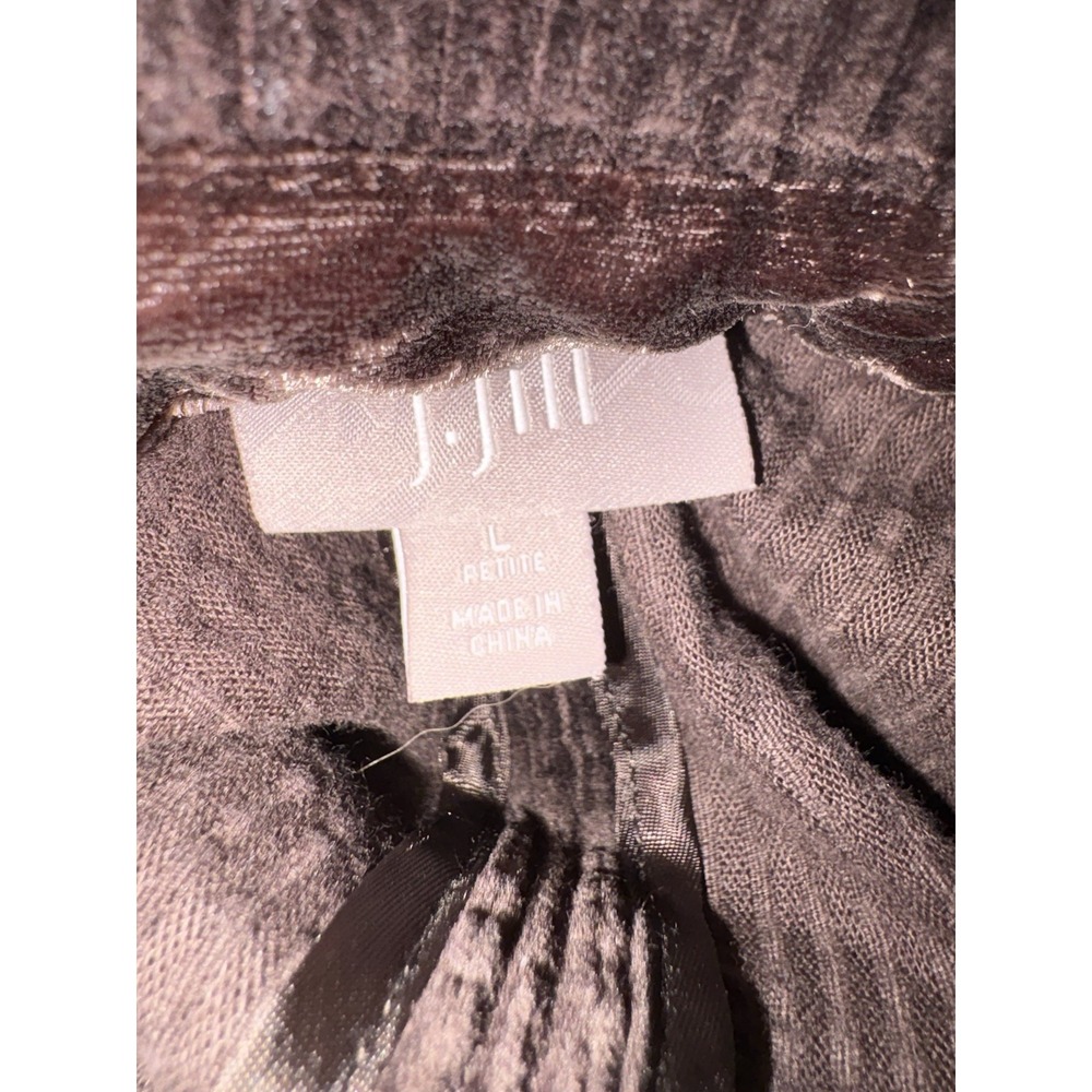 J. Jill Wide Wale Corduroy Jacket Velvet Trim Large Petite Brown Barn Chore Coat - Picture 7 of 7